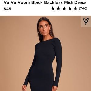 Lulus backless black MIDI dress